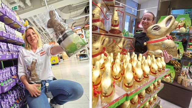 Rund zwei Millionen Schoko-Osterhasen in den unterschiedlichsten Varianten werden verschenkt.