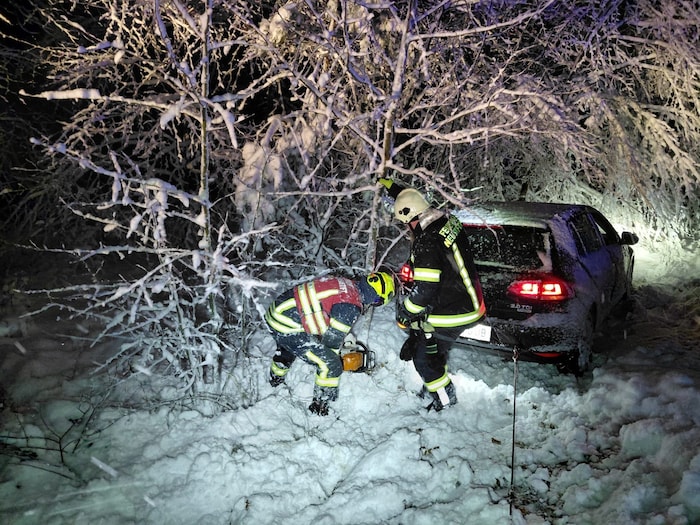Die FF Neustift an der Rosalia musste einen Pkw bergen, der von der Straße abekommen war.