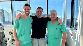 In der Universitätsklinik Salzburg: Der steirische „Kommissar Rex“-Star Ferdinand Seebacher mit ...