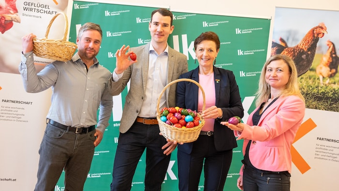 Pressegespräch zur Lage am Eier-Markt: Neueinsteiger Johannes Riegler, Branchen-Obmann ...