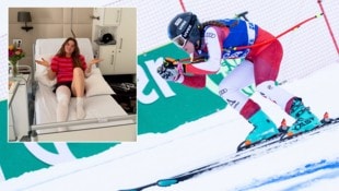 ÖSV-Hoffnung Pia Hauzenberger im Krankenbett: Ihr Kreuzband ist gerissen.