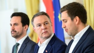 Wiederkehr, Babler und Pröll präsentierten die Pläne gemeinsam.