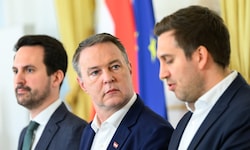 Wiederkehr, Babler und Pröll präsentierten die Pläne gemeinsam.