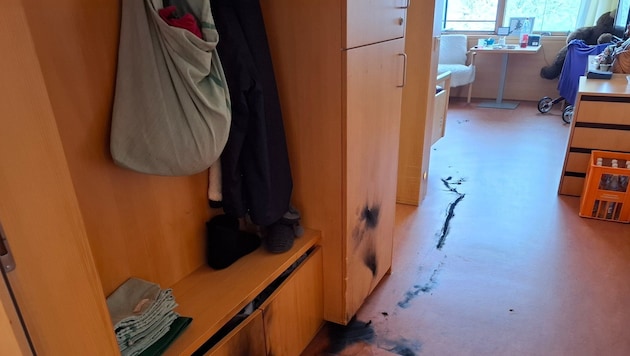 Spuren der Verpuffung im betroffenen Zimmer