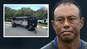 Der gefallene Golf-Star Tiger Woods – links sein Wagen nach dem Unfall