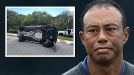 Der gefallene Golf-Star Tiger Woods – links sein Wagen nach dem Unfall