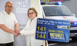 Projektleiter Karlheinz Schmidt und Ärztekammer-Kurienobfrau Dagmar Freda-Machacek kämpfen für ...