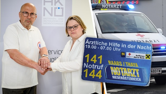 Projektleiter Karlheinz Schmidt und Ärztekammer-Kurienobfrau Dagmar Freda-Machacek kämpfen für ...