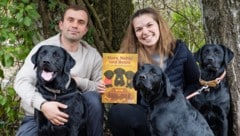 Magdalena mit Freund Patrik und den drei Stars der Geschichte.