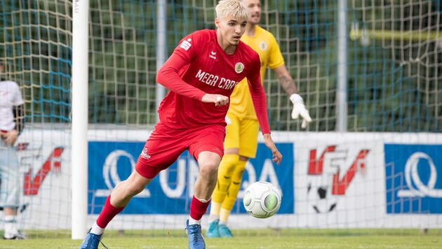 Dornbirn-Verteidiger Ben Brzaj traf zum 1:1 gegen den FC Lustenau.