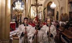 In Jerusalem waren viele Palmsonntagsprozessionen abgesagt worden aufgrund der aktuellen ...