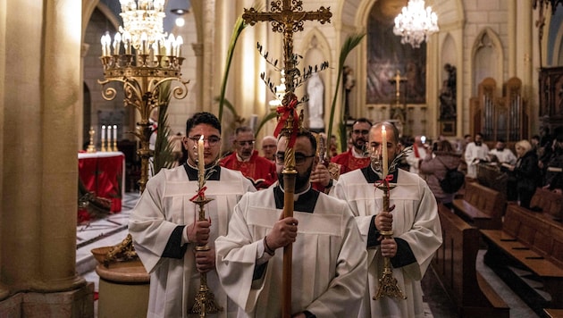 In Jerusalem waren viele Palmsonntagsprozessionen abgesagt worden aufgrund der aktuellen ...