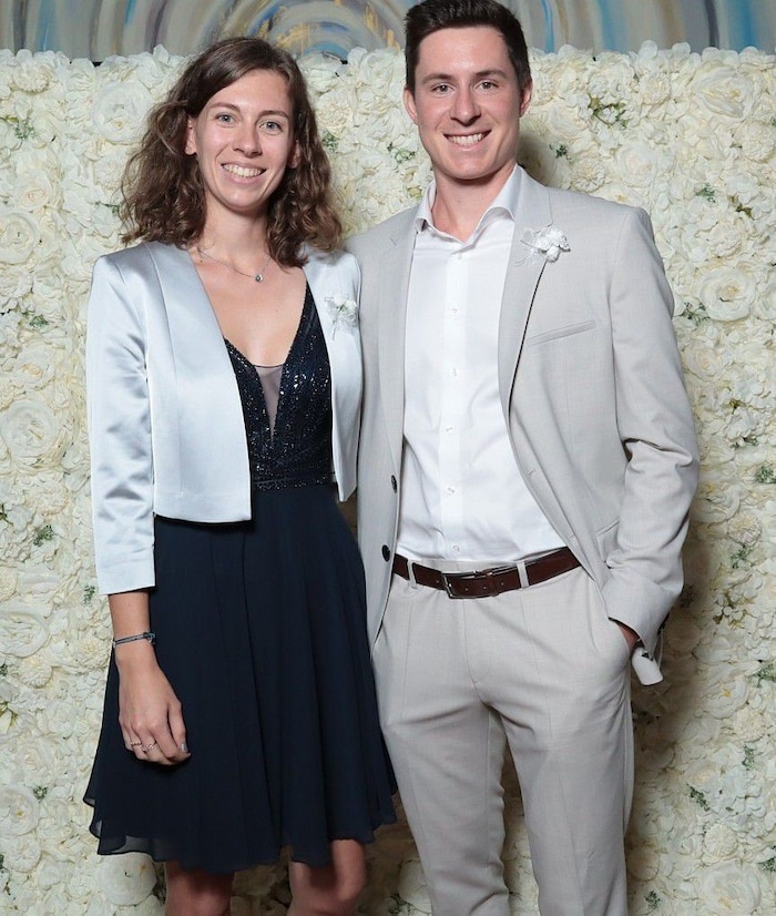 Bachmaier mit seiner Braut.