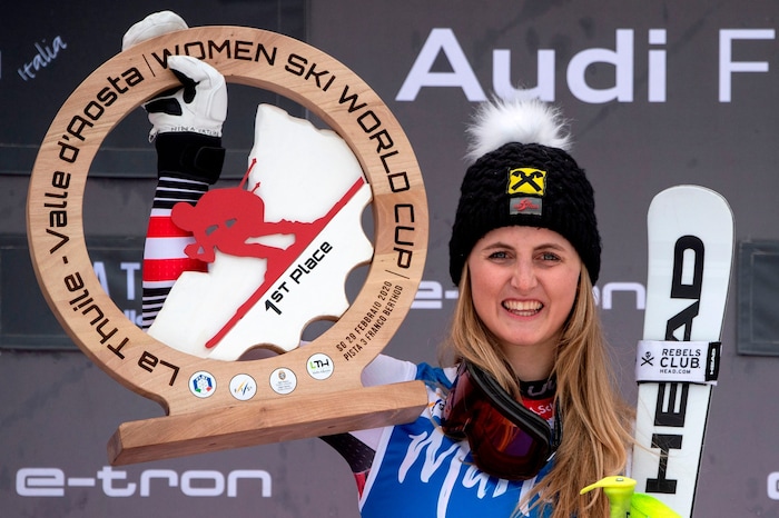 Im Februar 2020 holte Nina Ortlieb im Super-G von La Thuile (It) einen ihrer bislang zwei ...
