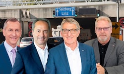 Bündnis für eine „Bypassröhre“ während der Sanierung des Plabutschtunnels (v. l.): Josef Pesserl ...