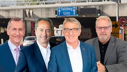 Bündnis für eine „Bypassröhre“ während der Sanierung des Plabutschtunnels (v. l.): Josef Pesserl ...