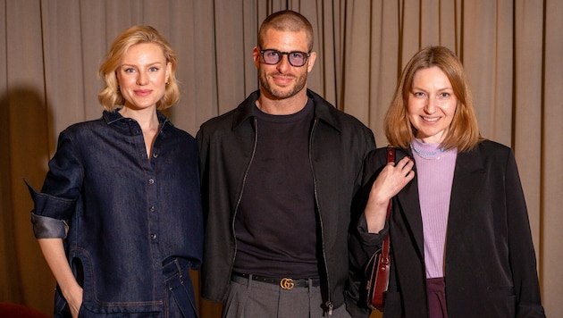 Schauspielerin Julia Jelinek, Kollege Max Ortner und Model Victoria Karner (v.re.).