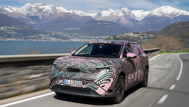 Die „Krone“ konnte den Škoda Peaq bereits fahren – allerdings noch im Tarnkleid.