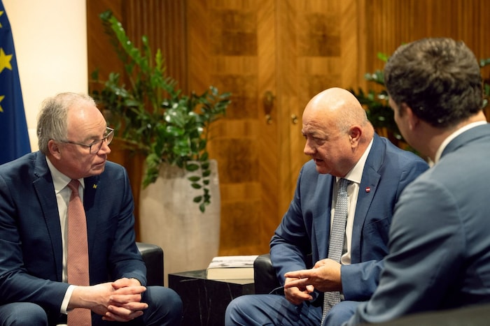 Pernkopf und NÖ-Bauernbunddirektor Paul Nemecek waren zu Gast bei Stocker.