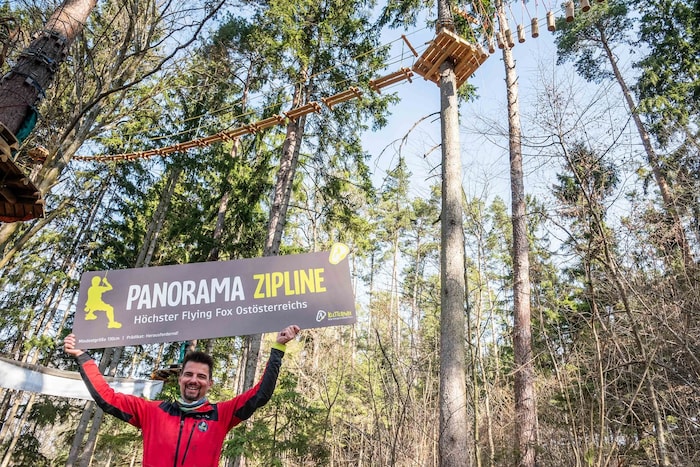 Werner Barta bastelt all seine Kletterparcours selbst. Jetzt freut er sich über die höchste ...