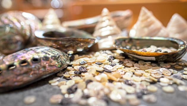 Knöpfe aus edlem Perlmutt – früher allgegenwärtig, heute setzt die Firma aufgrund anderer ...