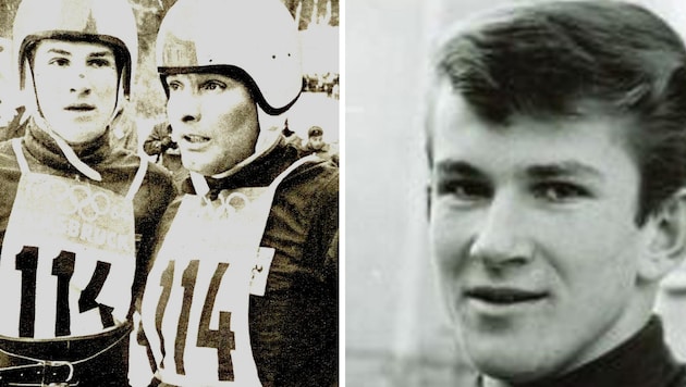 Mit 17 Jahren kürte sich Manfred Stengl (li. neben Josef Feistmantl) zum Rodel-Olympiasieger.