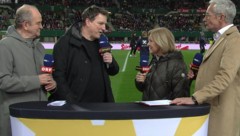 Herbert Prohaska, Andreas Herzog, Ingrid Thurnher und Rainer Pariasek.