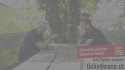 Live auf der Bühne: Toni Polster und Andi Herzog