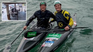 Mario Leitner (li.) &amp; Felix Oschmautz schuften in den USA – eine Kamera erfasste den Dieb. . ...