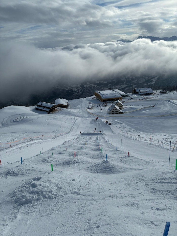Bereits am Mittwoch präsentierte sich die Piste am Golm (fast) rennbereit.