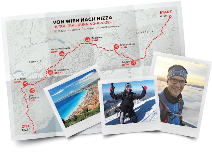 Die Route führt Christian von Wien aus durch sieben Länder, bis der erfahrene Leistungssportler ...