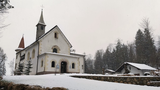 Verschneit war das Koster Hilariberg bzw. die Wallfahrtskirche noch Mitte der Woche.
