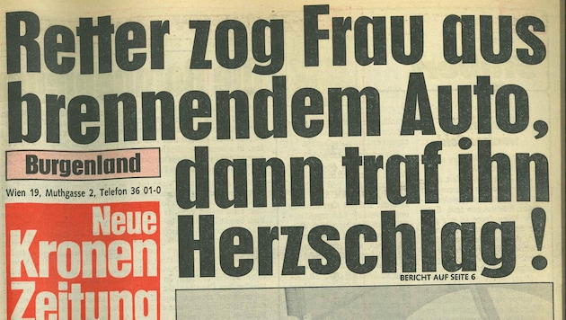 Die erste Ausgabe der Burgenland-„Krone“ vom 7. April 1986.