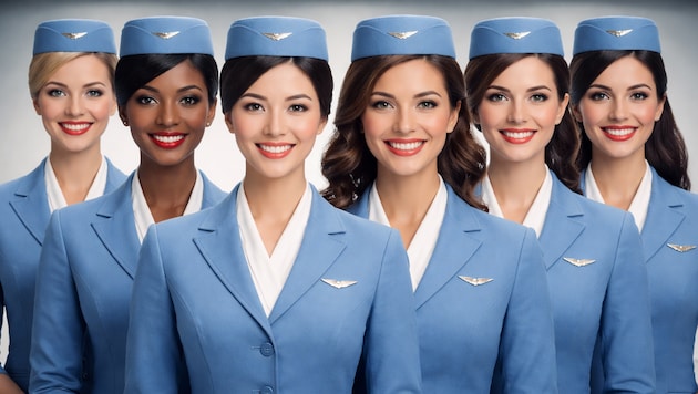 Nett und freundlich – und Fake: Diese Flugbegleiterinnen gibt es in Wirklichkeit gar nicht, sie ...