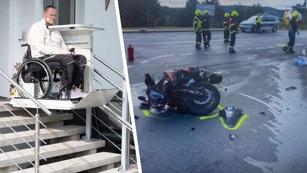 After the crash with the minibus, Johannes Stallingers’ motorcycle was reduced to a pile of ...
