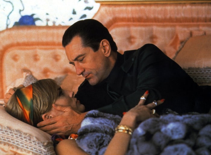 Sharon Stone und Robert De Niro standen 1995 für „Casino“ gemeinsam vor der Kamera. Vom Filmkuss ...