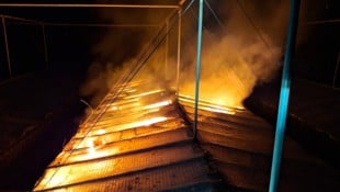 Brennendes Gewächshaus in Bludenz