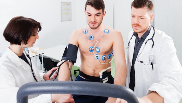 Das Herz wird unter Belastung getestet.