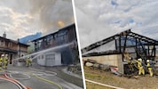 Die Feuerwehr war rasch zur Stelle. Etwa die Hälfte des Wirtschaftsgebäudes wurde zerstört.