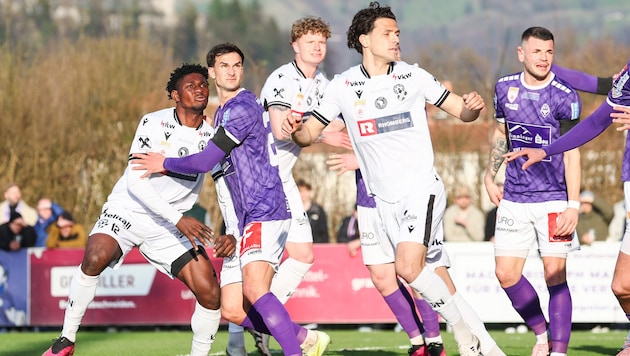 Für die Bregenzer (in Weiß) reichte es bei Austria Salzburg trotz 2:0-Führung nur zu einem ...