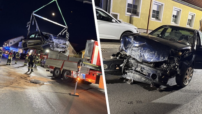 Im Einsatz: Feuerwehr Stinatz mit drei Fahrzeugen und 32 Mitgliedern, Feuerwehr Stegersbach mit ...