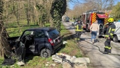 Der Lenker prallte frontal gegen einen Baum. Er errlitt er dabei  Kopfverletzungen. 