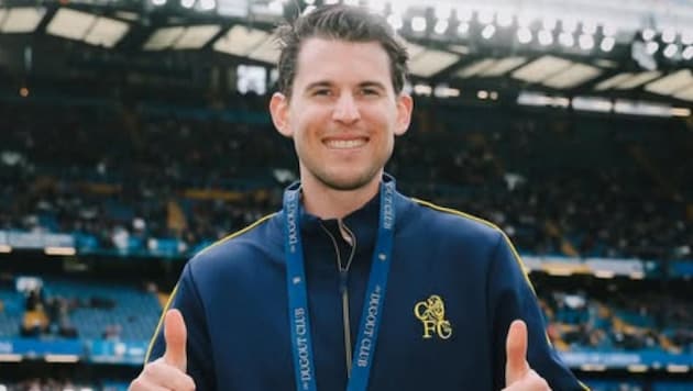 Dominic Thiem war zu Besuch beim FC Chelsea.
