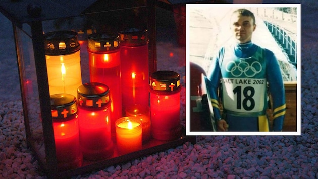 Oleh Avdieiev als Doppelsitzer-Rodler bei den Olympischen Winterspielen 2002 in Salt Lake City