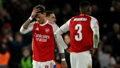 Hängende Gesichter bei den Arsenal-Spielern ...