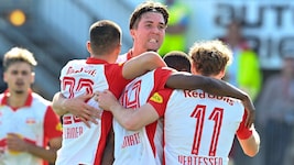 So sieht pure Erleichterung aus: Red Bull Salzburg kann ja doch noch treffen und siegen …