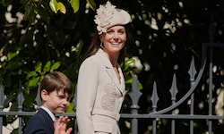 Strahlend in Cremeweiß: Prinzessin Kate feiert bei den Osterfeierlichkeiten in Windsor ihr ...