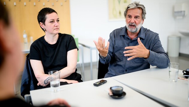 Die „Rex“-Regisseure Esther Rauch und Andreas Kopriva im Gespräch mit „Krone“-Redakteur Robert ...