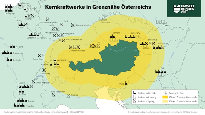 Atomkraftwerke bei Österreichs Nachbarn