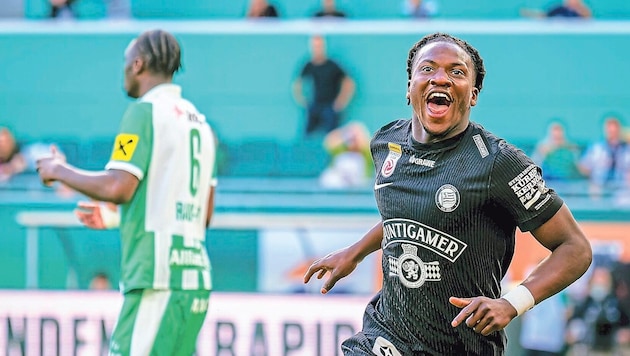 Endlich! Seedy Jatta beendete gegen Rapid nach 18 Spielen seine Torflaute.